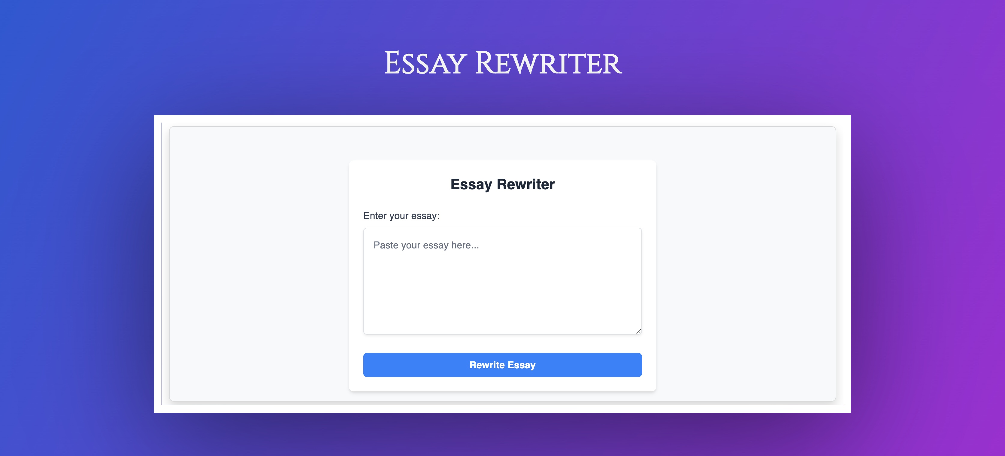 Essay Rewriter